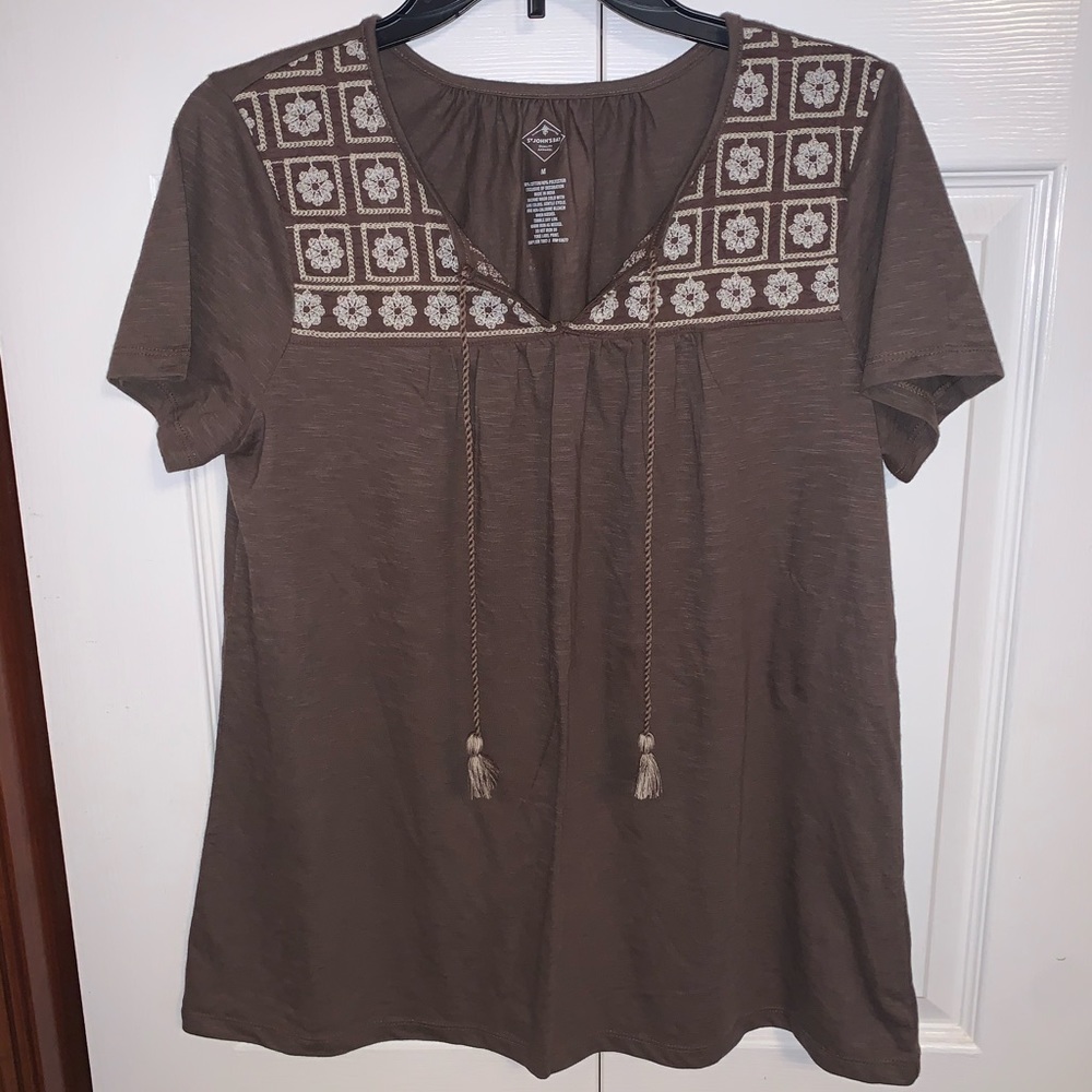 Brown shirts with flower print